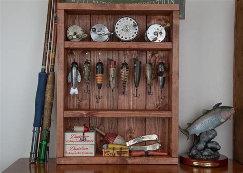 Fishing Lure Display Case Fishing Reel Display Fishing Shadow Box Etsy