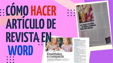 Cómo Hacer Un ArtÍculo De Revista En Word Sirve Para PeriÓdico