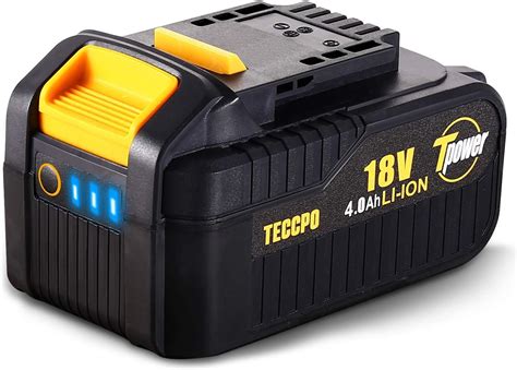 TECCPO Batería Recargable de Iones de Litio de 18 V 4 0 Ah para