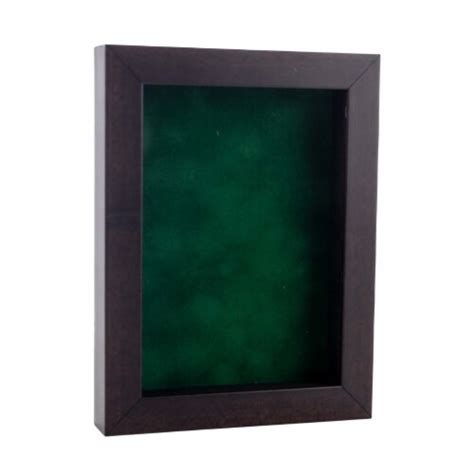 Rich Dark Brown Wood Shadow Box Frame 30 Sizes Acrylic Front Forest Green Backing 5x7 5x7 Kroger