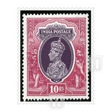 Ten Rupees stamp of King George VI 1937 | SG # 262 Philcent # 230 ...