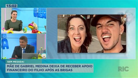 Mãe de Gabriel Medina deixa de receber apoio financeiro do filho após