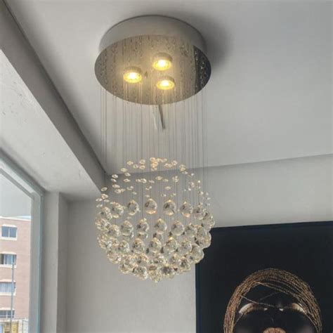 Lustre Pendente Globo De Cristal Legitimo De Cm De Altura Shopee Brasil