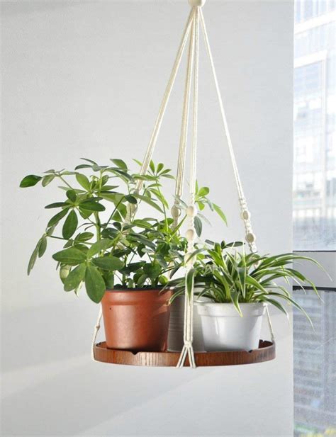 Timeyard Macrame Plant Hanger Indoor Hanging Planter Shelf