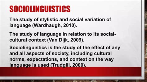 Sociolinguistics And Language Teaching PPT