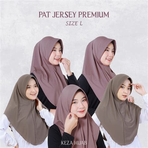 Jual Size L Khimar Instant Bergo Hamidah Hijab Jersey Pad Jahit