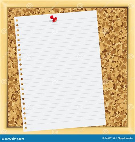 Note Paper On Cork Board Stock Vector Illustration Of Grunge 14433159