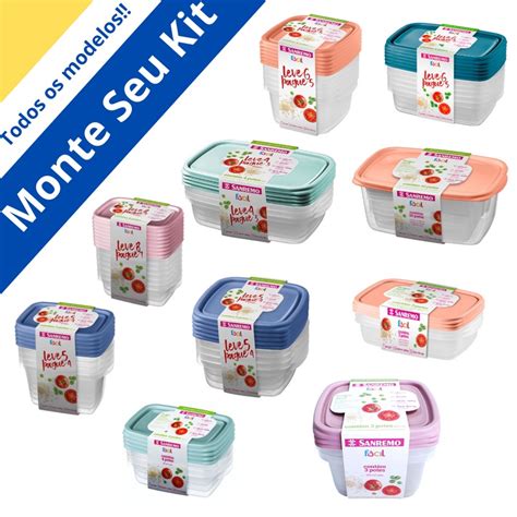 Conjunto Monte Seu Kit Potes Pl Sticos Herm Ticos Bpa Free Sanremo