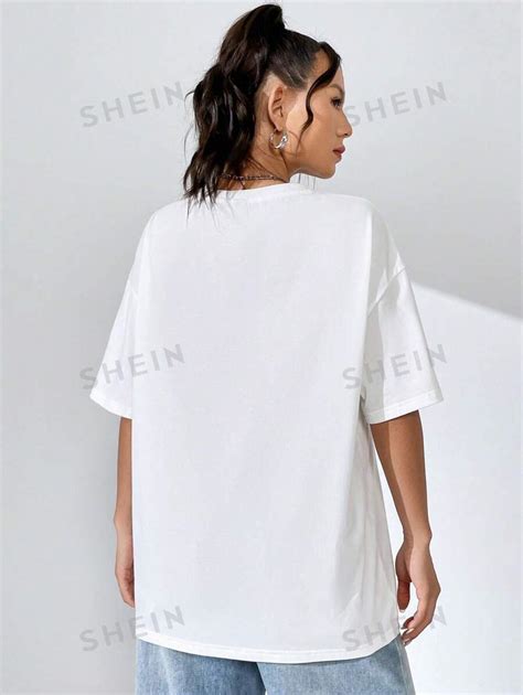 Shein Ezwear Outfits Women S Casual Oversized Round Neck Short Sleeve T