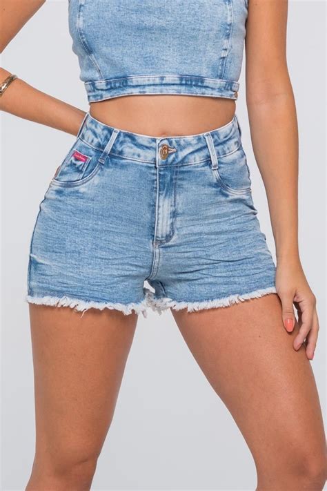 Shorts Jeans Hot Pants Empina Bumbum Jeans Claro