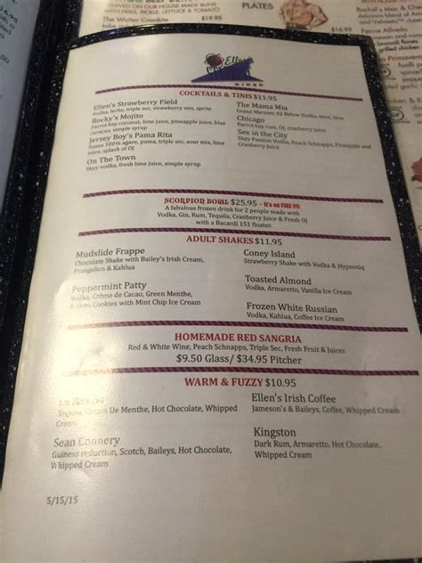 Menu At Ellens Stardust Diner Bbq West New York