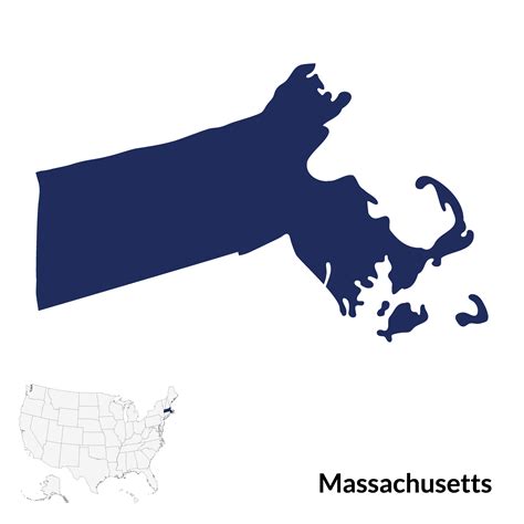 Massachusetts State Map Usa Map 34978136 Png