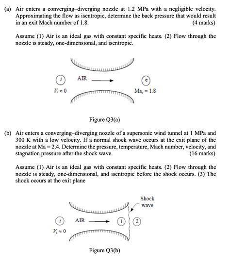 Solved A Air Enters A Converging Diverging Nozzle At Chegg