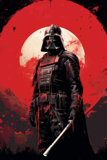 Premium Photo Darth Vader In A Darth Helmet With A Sword In Front Of