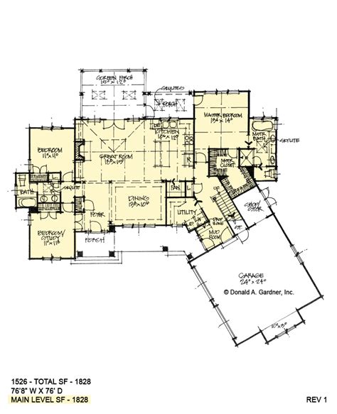 Open Ranch Plan With Angled Garage Donald Gardner Garage House