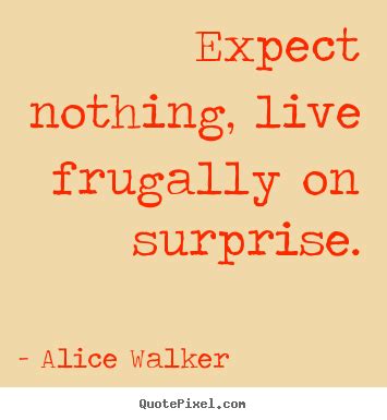 Expect Nothing Live Frugally On Surprise Alice Walker Famous Life Quote