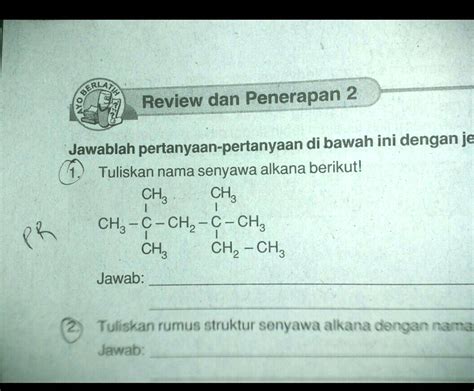 Solved Tuliskan Nama Senyawa Alkana Berikut Mohon Bantuannya Berl