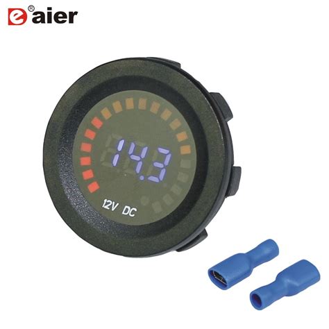 Waterproof 12V DC Voltmeter Color LED Digital Display Volt Meter