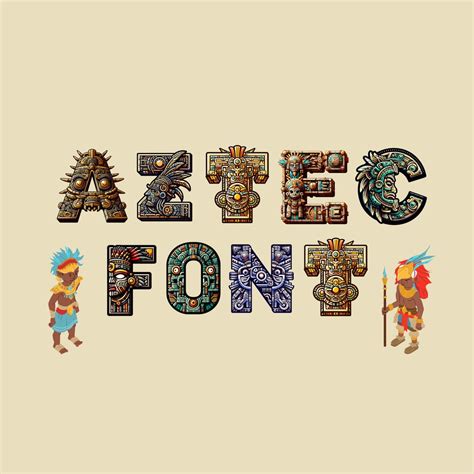 Aztec Font Alphabet With Aztec Design Aztec Letters As Png Etsy