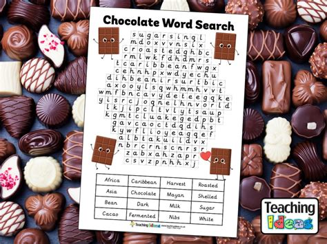 Chocolate Word Search Teaching Ideas