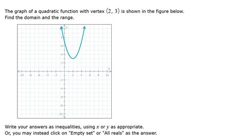 [Solved] . The graph of a quadratic function with vertex (2, 3) is shown... | Course Hero