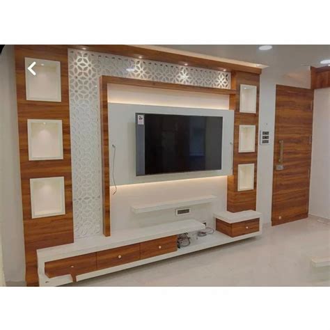 Teak Wood Wooden Lcd Tv Unit Laminate Finish At 45000 Piece In