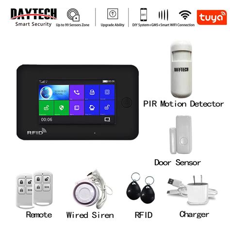 DAYTECH WIFI GSM Burglar Alarm System TUYA APP Control Sim Card Alarm