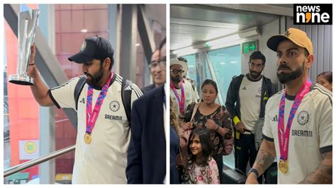 T World Cup Winning Team India Gets Rousing Welcomes At Delhi Airport