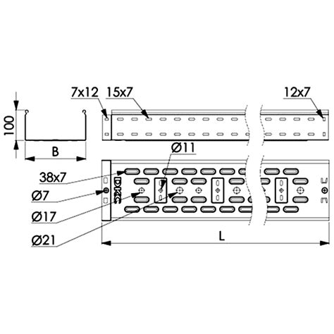 Лоток перфорированный 300х100 L3000, горячеоцинкованный DKC 35344HDZ