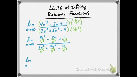 1 Minute Math Limits At Infinity Rational Functions Youtube