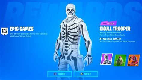 All New Halloween Styles In Fortnite Unlocked White Skull Trooper