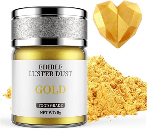 Edible Glitter 8g Gold Waysroma Food Colouring Powder Purple Lustre