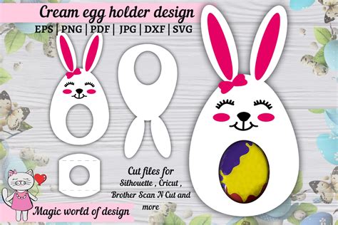 Bunny Creme Egg Holder Design Svg Paper Graphic By Magic World Of