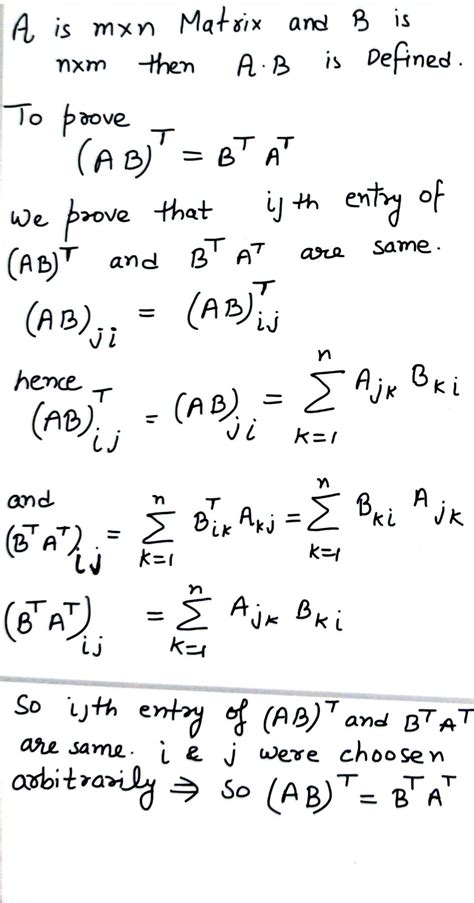 Solved Question Marks Let A And B Be Matrices With The Sizes