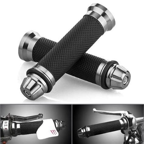 Aluminum Motorcycle 22mm Handle Bar Rubber Gel Hand Grips CNC Bar End 7