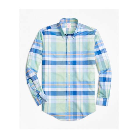 Brooks Brothers Non Iron Brookscool Madison Fit Bold Plaid Sport Shirt