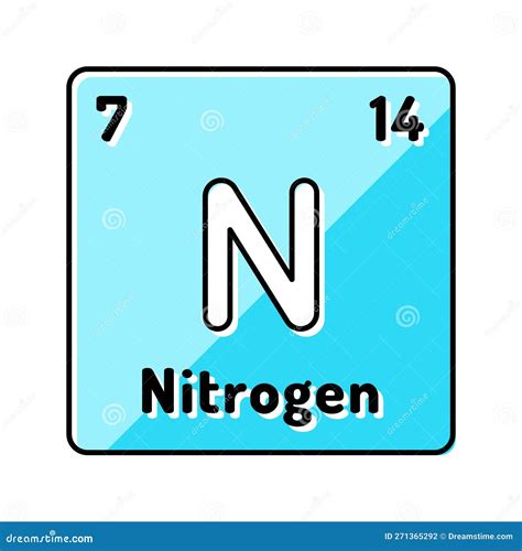 Nitrogen Chemical Element Color Icon Vector Illustration Stock Vector