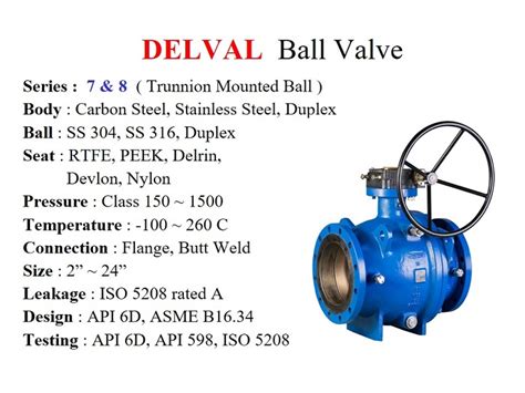 Trunnion Mount Ball Valve Delval Series Ansi