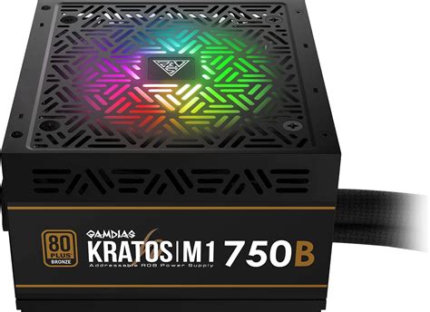 Fonte De Alimentação Gamias Rgb Para Pc Para Jogos 750w 80 Plus Bronze