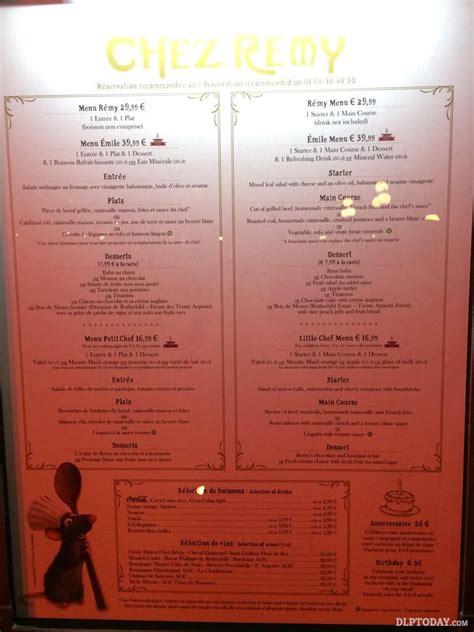 Bistrot Chez Rémy Begins an Epic Disneyland Paris Restaurant Menus Update