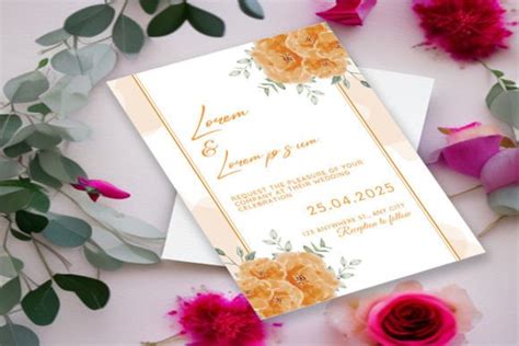 Wedding Card Design with Golden Frames Graphic by DesignConcept · Creative Fabrica