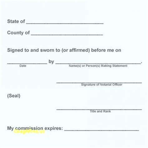 Printable Blank Notary Form