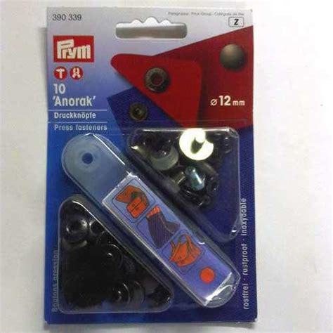 Fasteners Non Sew Press Stud Popper Anorak 12mm BLACK Oxide Pack