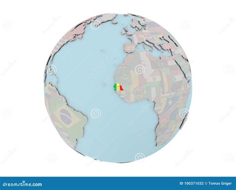 Senegal Con La Bandera En El Globo Stock De Ilustraci N Ilustraci N