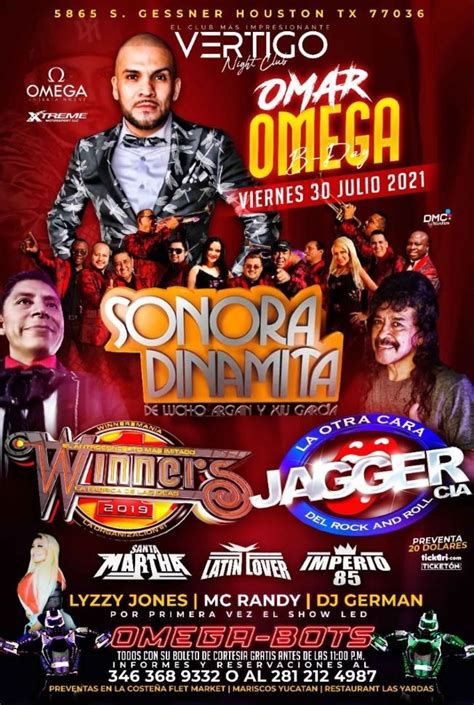 Sonora Dinamita De Lucho Argain Y Xiu Garcia Omar Omega B Day Houston