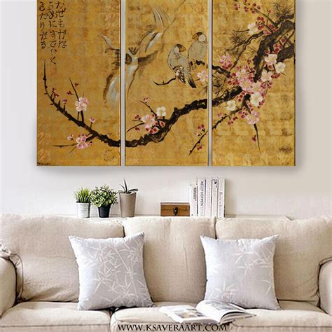 Japan Art Cherry Blossom And Love Birds Japanese Style Zen Etsy