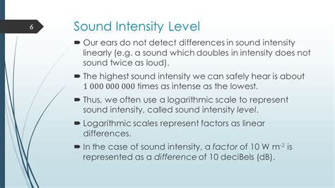 Sound Intensity Chart