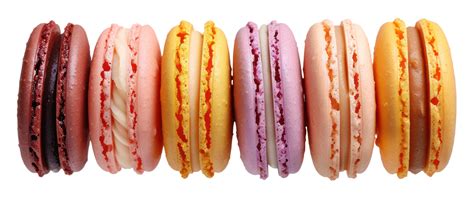 Ai Generated Row Of Colorful French Macarons 41731976 Png