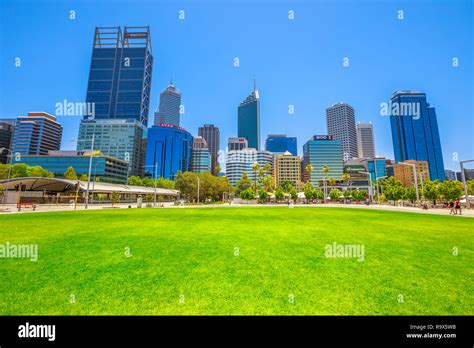 Perth Western Australia Jan 3 2018 Skyscrapers Of Central Business
