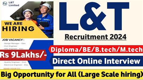 L T Recruitment Post Diploma Be Btech Ctc Lpa L T